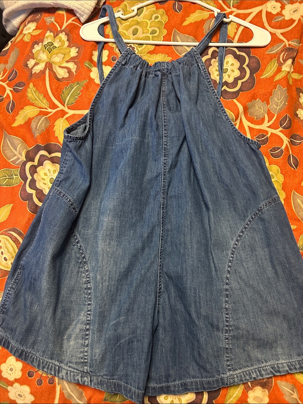 We The Free Blue Denim Halter Romper